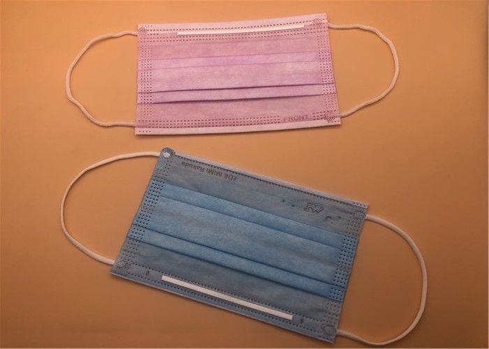 Spunlace/Spunbondのタイが付いている3Ply白い通気性の使い捨て可能なマスク