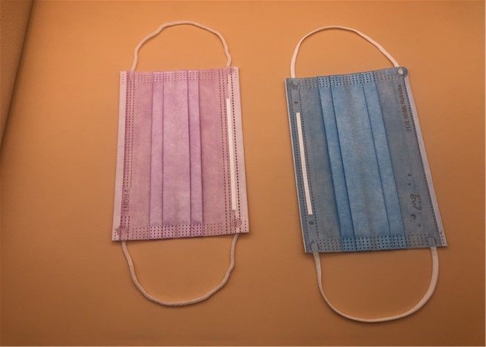 Spunlace/Spunbondのタイが付いている3Ply白い通気性の使い捨て可能なマスク