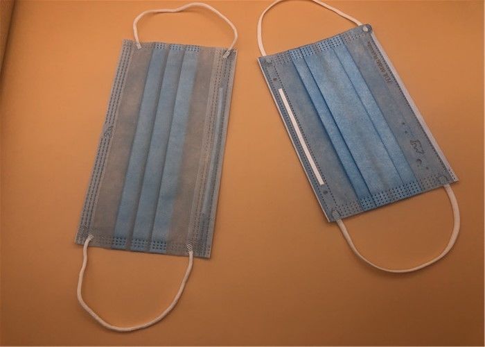 Spunlace/Spunbondのタイが付いている3Ply白い通気性の使い捨て可能なマスク